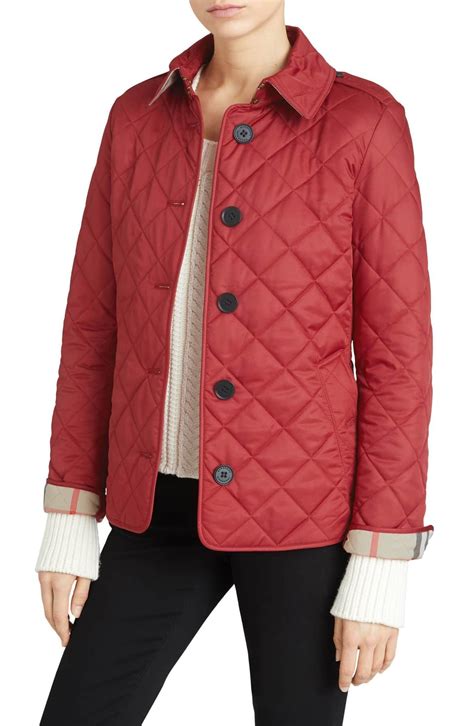 Burberry Frankby Quilted Jacket In Parade Red 